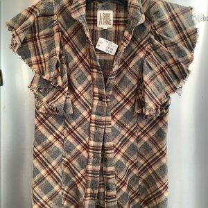 A Shirt Thing Charlotte shirt in “pumpkin” 100% cotton plaid flannel